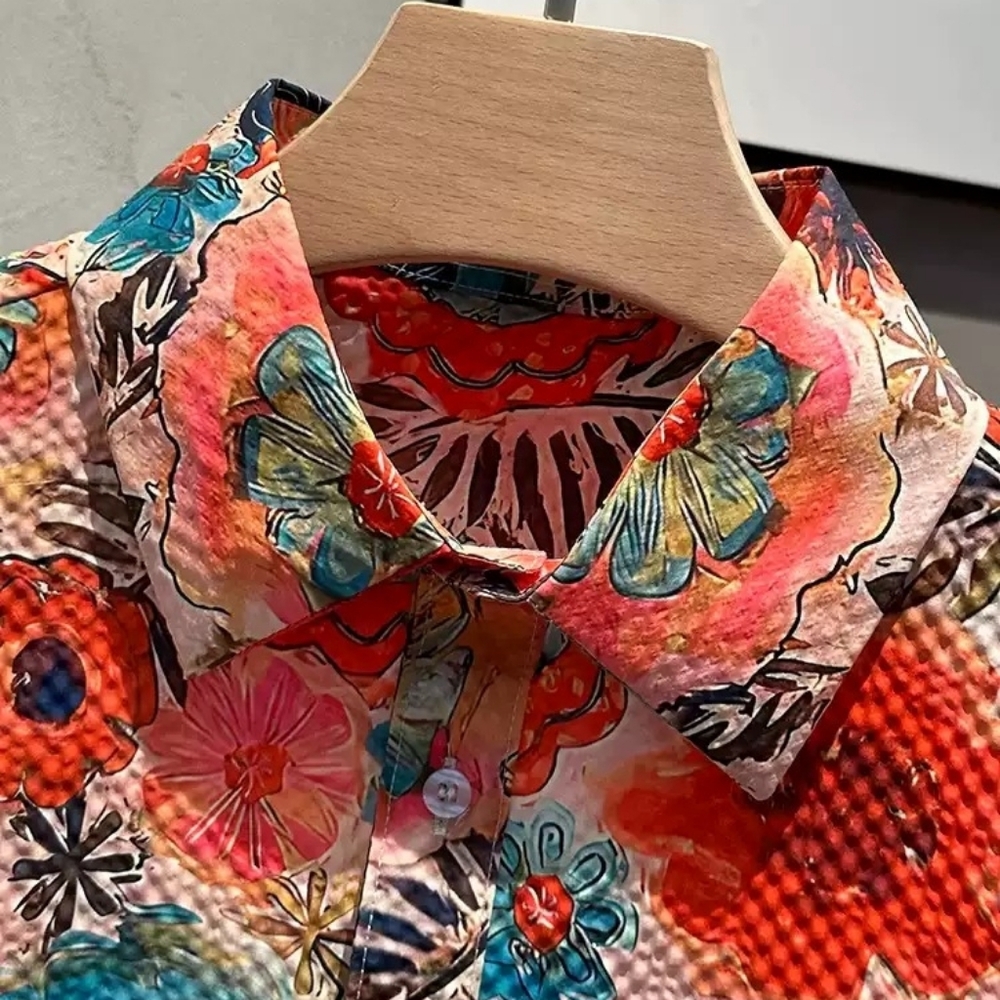 Colorful Folk Floral Print Shirt - Picture 2 of 4